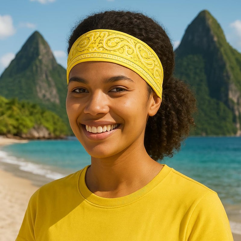 SUNRIBE 3 Pack Paisley Bandanas – 100% Cotton Square 21x21 Head Wrap, Headband, Face Cover, Neck Scarf for Men & Women - Image 3